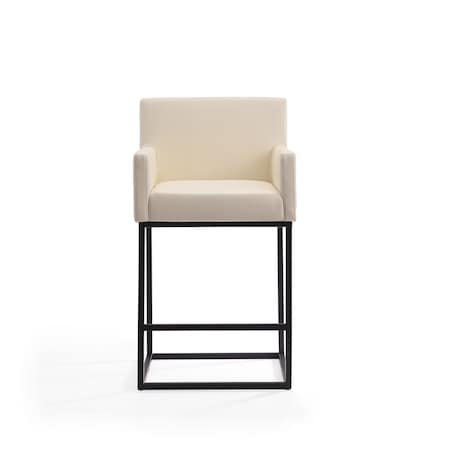 Manhattan Comfort Ambassador Counter Stool in Cream and Black CS010-CR